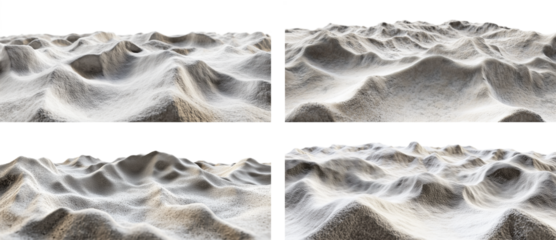 Abstract sand dunes with soft texture, wavy desert landscape, close-up view, isolated on transparent background, perfect for nature and minimalist design