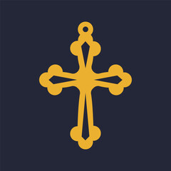 Vector design for earring, pendant, bracelet or keychain with cross shape. Decorative religion jewelry laser cut template. Cnc cutting with metal, wood or leather