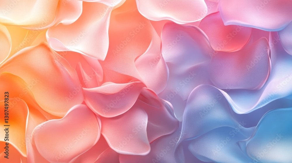 Poster abstract image featuring overlapping textured colorful petal shapes