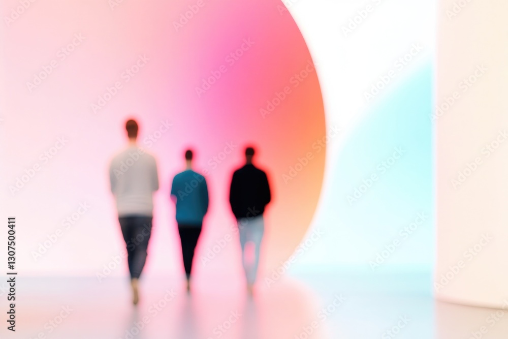 Poster capture essence of hyperpop culture with blurred people in background emphasizing minimalistic desig