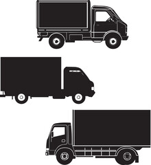 Delivery Box Truck Silhouette Vector