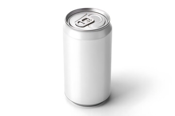 A versatile image featuring a clean, blank white aluminum soda can, perfect for mockups, branding, or showcasing various beverage designs