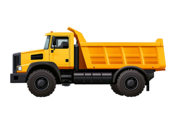 Construction vehicle, truck illustration on transparent background, high resolution PNG file