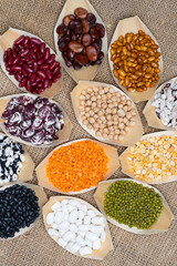 mix of beans close up
