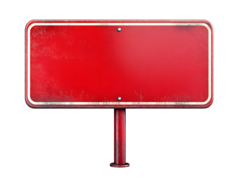 Empty Red Sign with Distressed Texture