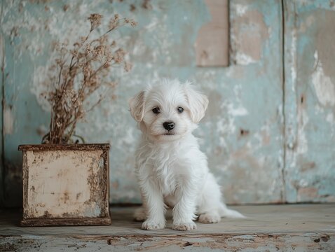 cute white dog