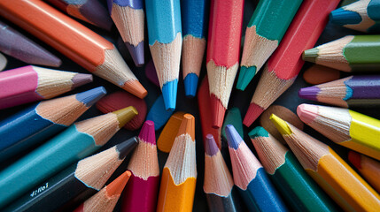 Fototapeta premium colored pencils on white background