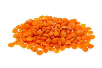 red lentils isolated