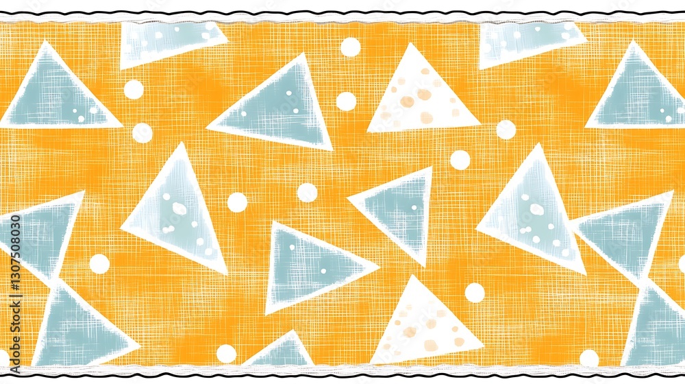 Poster playful abstract background with geometric triangle and circle shapes