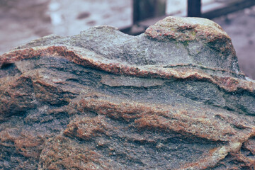 rough decorative granite boulder structure
