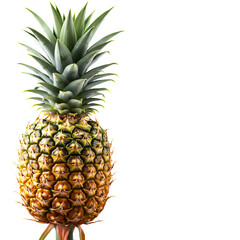 Fototapeta premium Organic Tropical Pineapple Fruit Isolated On Transparent Background 