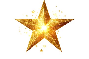 Obraz premium Golden starburst, radiating, festive, sparkle, isolated