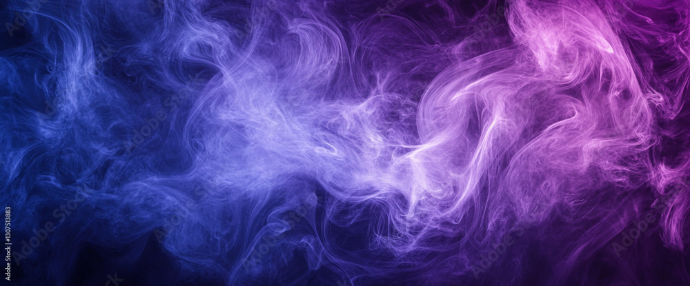 Poster abstract image of blue and purple smoke swirling, creating a dynamic and ethereal texture, showcasin