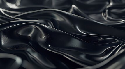 Fototapeta premium Dark Abstract Fabric Texture Smooth Black Drape with Subtle Highlights