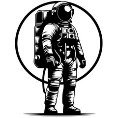 Silhouette of standing astronaut © Breck