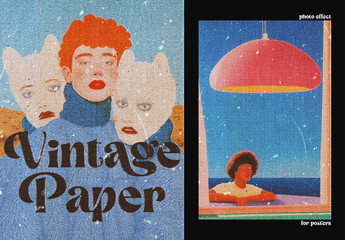 Old Photo Paper Printed Poster Effect
