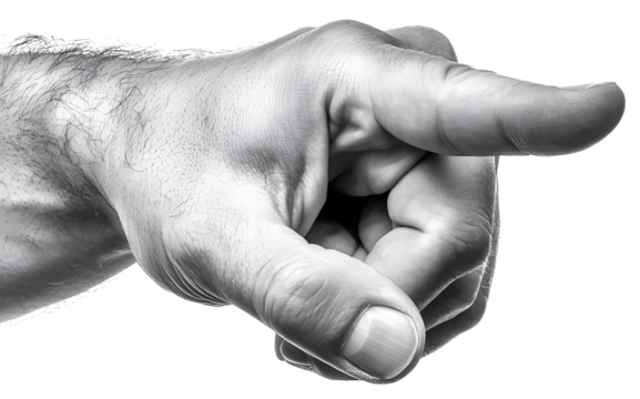 Instructional Hand Gesture with Monochrome Finger Pointing