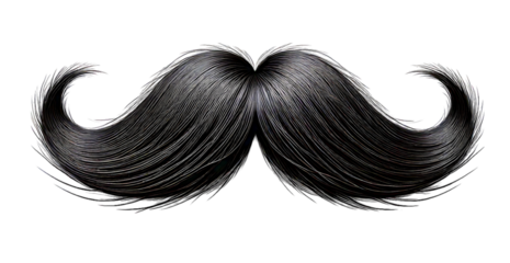 Dramatic black mustache isolated on white.  Perfect for fashion, barber shop, or vintage designs.  A symbol of masculinity, style, and retro charm.