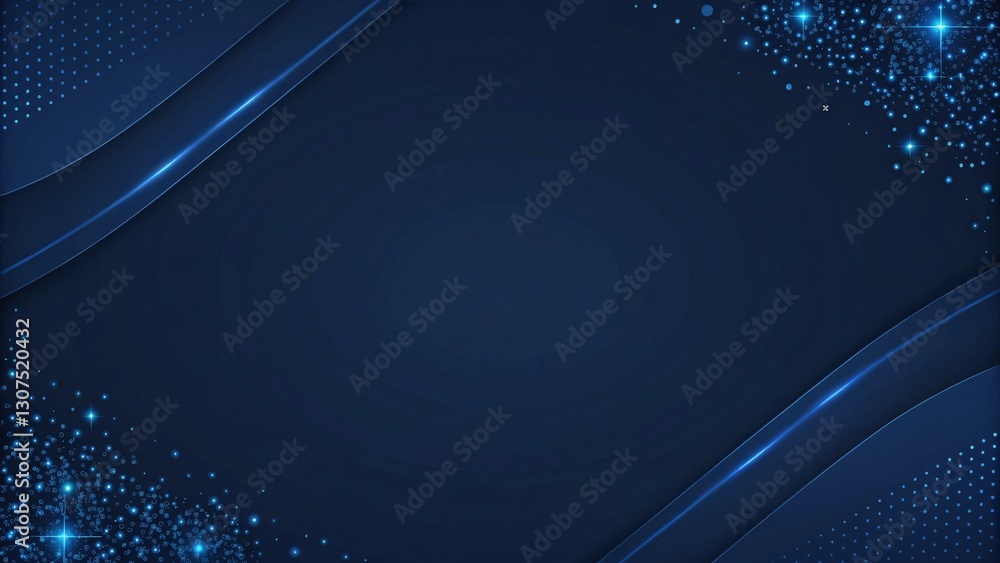Aufkleber abstract dark blue background with shimmering accents and wavy lines creating a modern and elegant f
