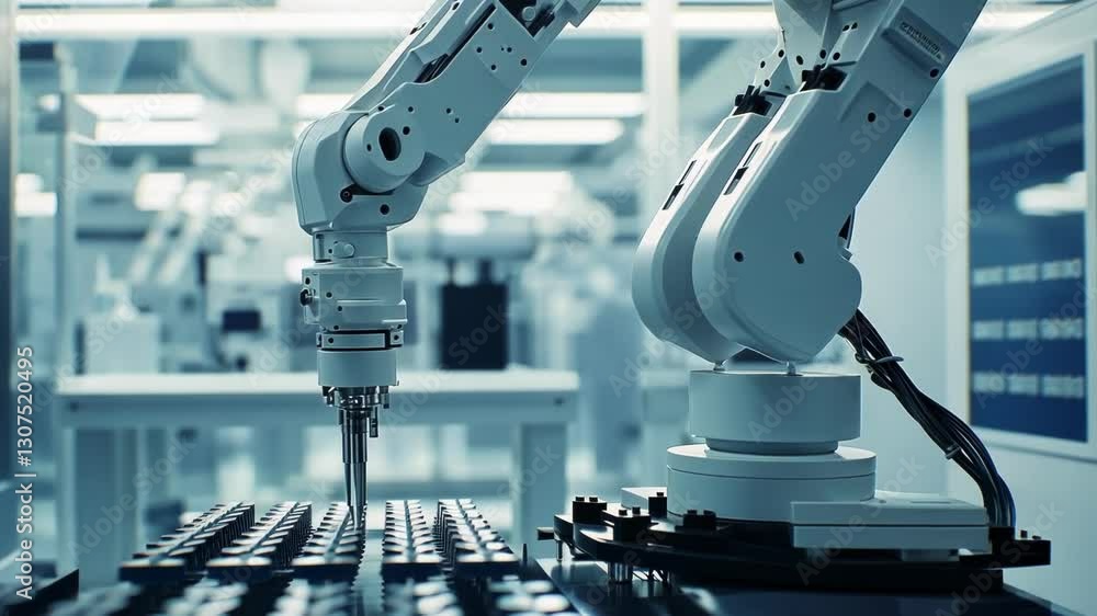 Poster highly sophisticated robotic arm efficiently processes samples in a state of the art laboratory sett