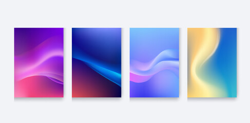 Fototapeta premium Abstract gradient background template design set for branding and posters.