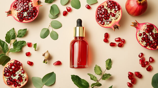 Nourishing skin elixir natural setting product photography minimalist arrangement aesthetic view wellness concept