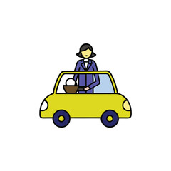 Fototapeta premium taxi driver cartoon