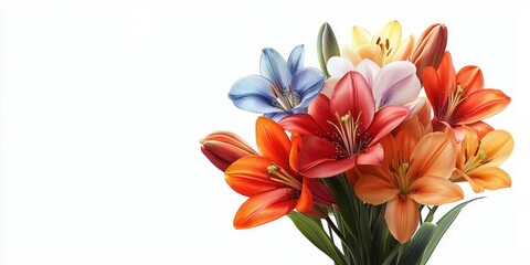 Colorful bouquet of mixed lilies displayed in a bright setting enhancing natural beauty and elegance