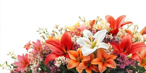 Vibrant floral arrangement featuring lilies and assorted blooms in various colors for decoration or gifting