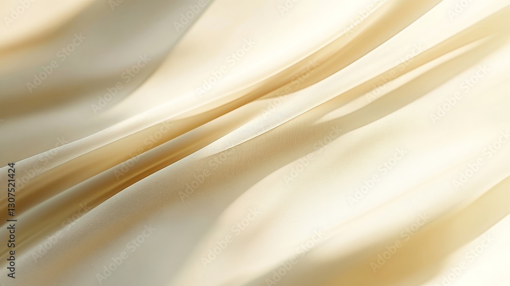 Poster beautiful flowing fabric in soft golden shades creating a smooth surface
