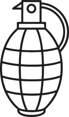 grenade line art, black outline, vector and illustration, coloring book page line art drawing