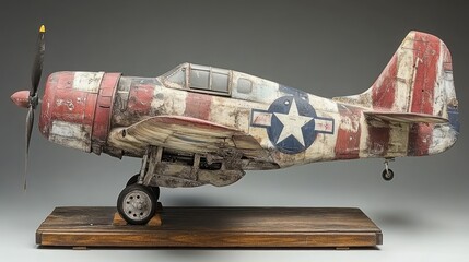 Worn Warplane Model on Display