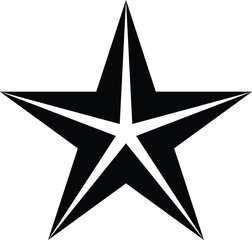 Star clip art design on plain white transparent isolated background for card, shirt, hoodie, sweatshirt, apparel, card, tag, mug, icon, poster or badge