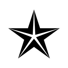 Star clip art design on plain white transparent isolated background for card, shirt, hoodie, sweatshirt, apparel, card, tag, mug, icon, poster or badge