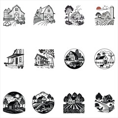 Farmhouse Scene Svg 