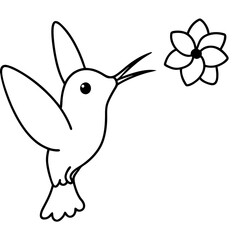 humming bird with flower