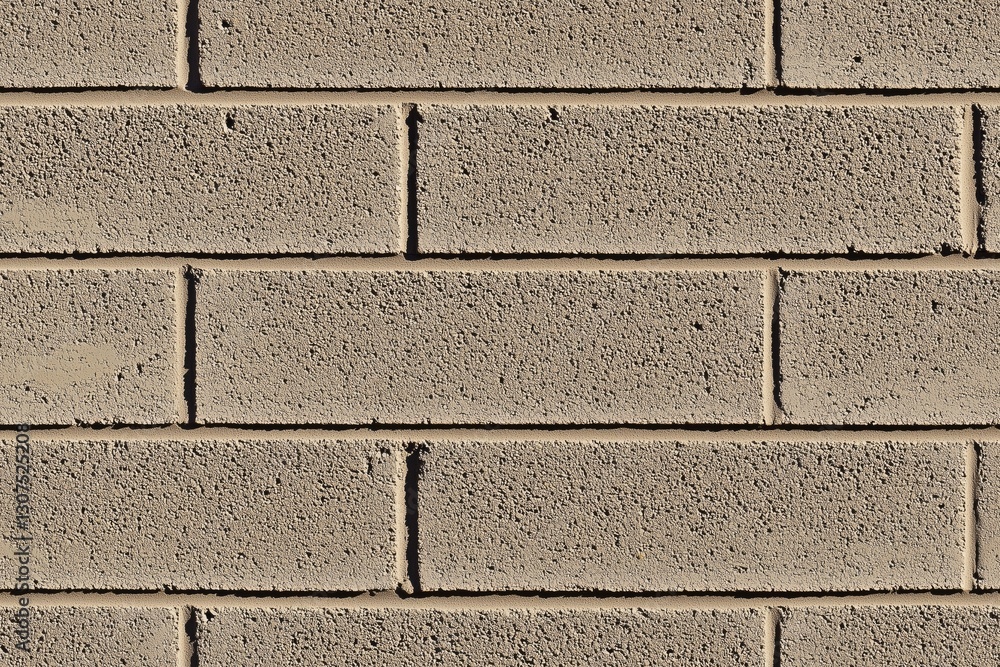 Poster seamless clean cinder block textured concrete block wall, featuring a uniform pattern of rectangular