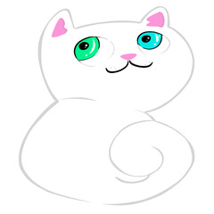 white kitten illustration
