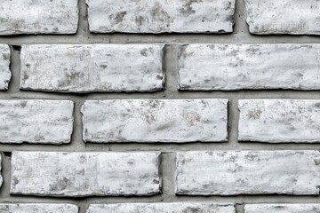 Obraz premium Seamless clean cinder block textured white brick wall with a weathered appearance, showcasing the rough surface and mortar between the bricks.