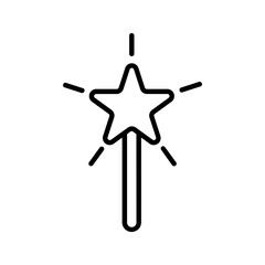Obraz premium Magic wand icon color editable on white background