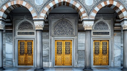 Public places in Istanbul showcase architectural details like doorways and arches, as well as decorative elements like moldings and patterns.