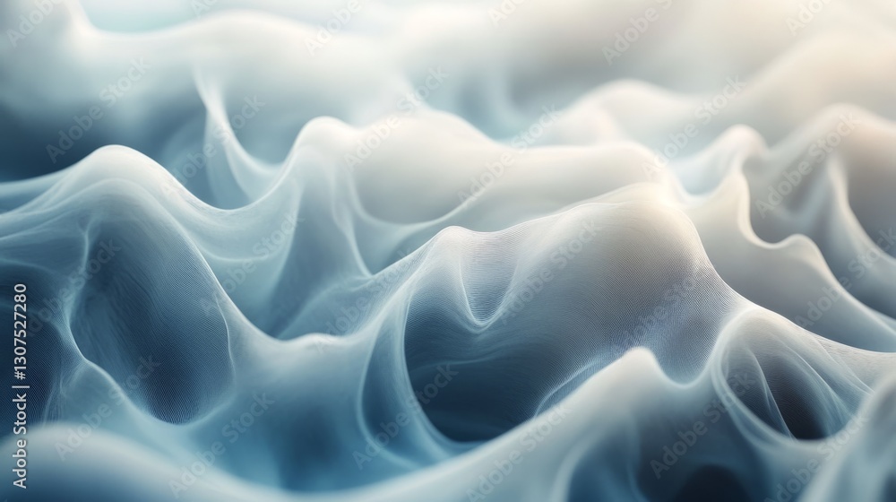 Poster abstract layers of flowing fabric showing a soft and airy design