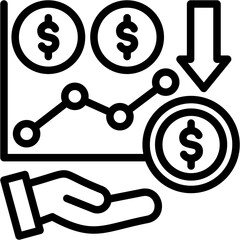 Dollar Cost Averaging line icon