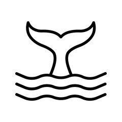 Whale Tail icon color editable on white background