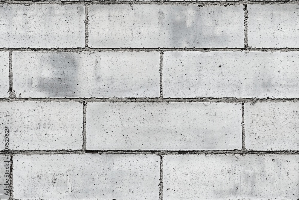 Poster seamless clean cinder block textured concrete wall with rectangular blocks arranged in a horizontal 