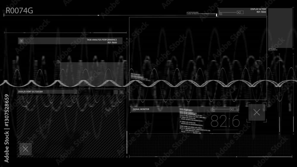 Poster animation of digital waveform and data analysis with graphs in school setting