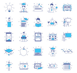 Set of teacher vector icons with white background