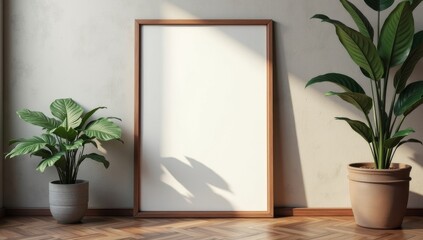 mock up poster and canvas in vintage interior background