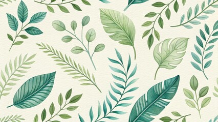 Fototapeta premium Tropical Leaves Pattern: Green Foliage Background 