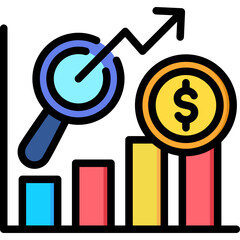 Market Analysis lineal color icon